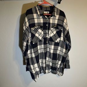 Old Navy Partial Button Boyfriend Flannel Tunic